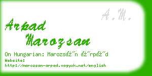 arpad marozsan business card